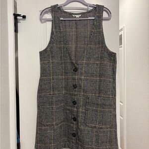 Plaid Button-Front Mini Dress